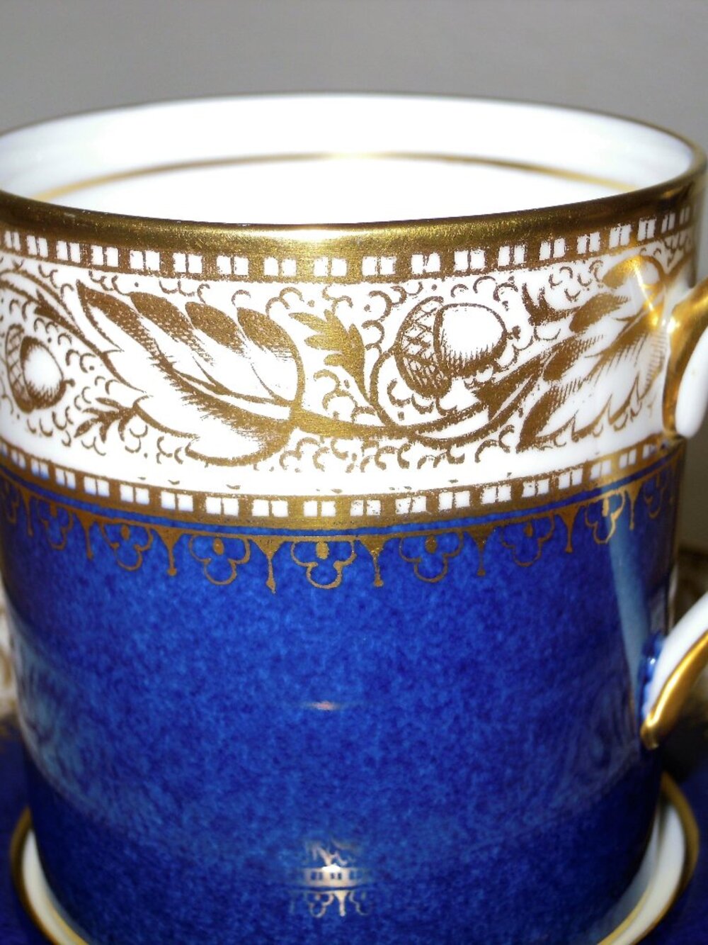 Vintage Bone China SPODE Demitasse Tea Coffee Cup Saucer OAKLEA  Blue & Gold